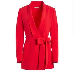 Alice & Olivia red Denny blazer with belt size xs